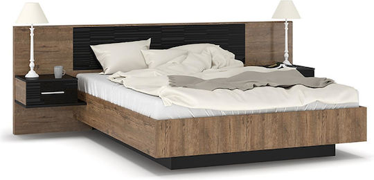 Romilly Κρεβάτι Υπέρδιπλο για Στρώμα 160x200cm Μαύρο Gloss / Καρυδί Romilly Κρεβάτι Υπέρδιπλο για Στρώμα 160x200cm Μαύρο Gloss / Καρυδί