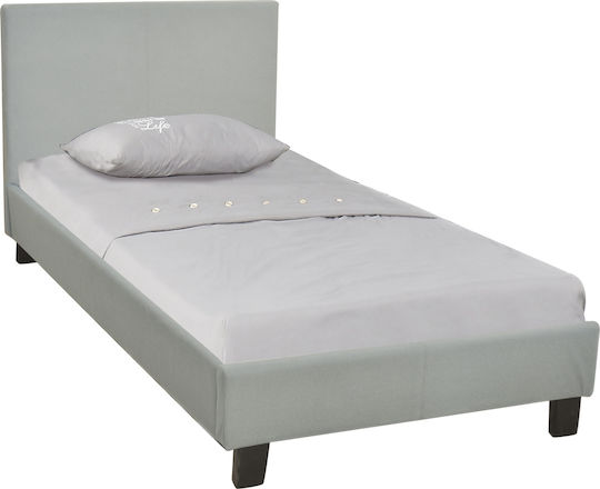 Wilton Κρεβάτι Μονό για Στρώμα 90x190cm Γκρι Wilton Κρεβάτι Μονό για Στρώμα 90x190cm Γκρι