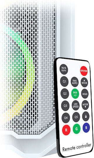 Aqirys Wezen Gaming Mini Tower Κουτί Υπολογιστή με Πλαϊνό Παράθυρο και ARGB Φωτισμό Λευκό