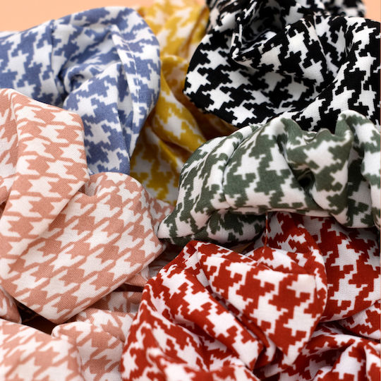Scrunchies Pied de Poule Hair Scrunchy Green