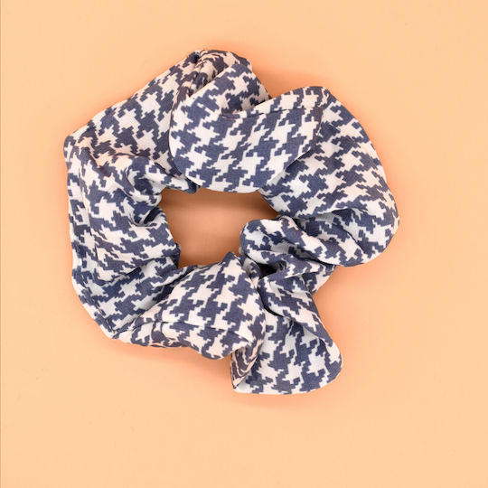 Scrunchies Πιε Ντε Πουλ Λαστιχάκι Μαλλιών Γαλάζιο