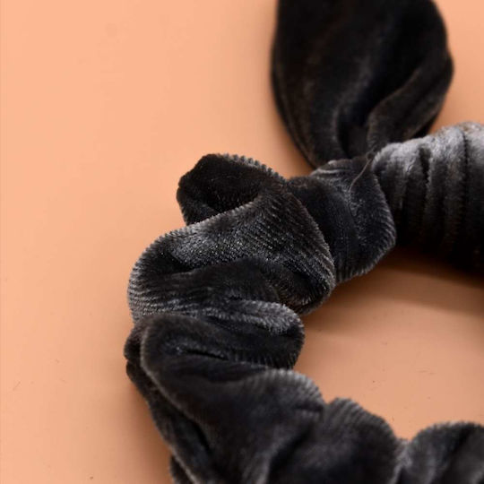 Велурени Ластици За Коса Scrunchies С Ушички Сив
