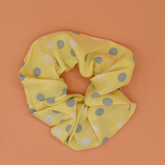 Scrunchies Πουά Λαστιχάκι Μαλλιών Κίτρινο
