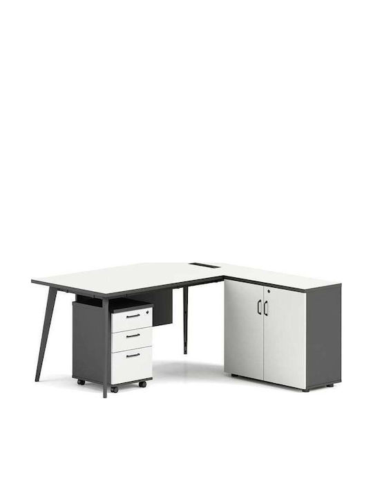 Τραπέζι Συνεδριάσεων Status Ξύλινο Grey, Άσπρο 180x80x75εκ.