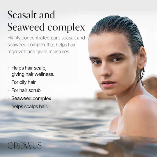Growus Sea Salth Therapy Shampoo for Sensitive Scalp Against Dandruff & Hair Loss for Oily Hair 500ml