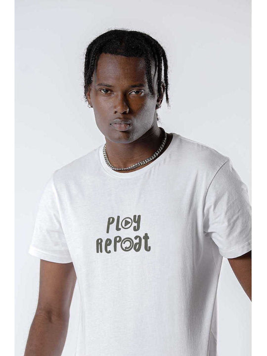 Herrenblusen Kurzarm T-Shirt Weiß
