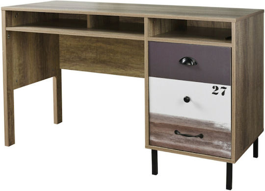Birou Number Sonoma din Lemn / Alb / Gri 120x48x120cm