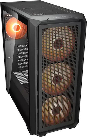 Cougar MX600 Air Pro Геймърско Midi Tower Компютърна Кутия с Страничен Прозорец и ARGB Осветление Черен