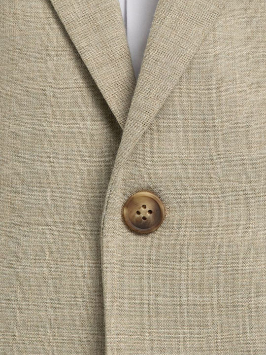 Summer Men’s Suit Jacket With Slim Fit Beige