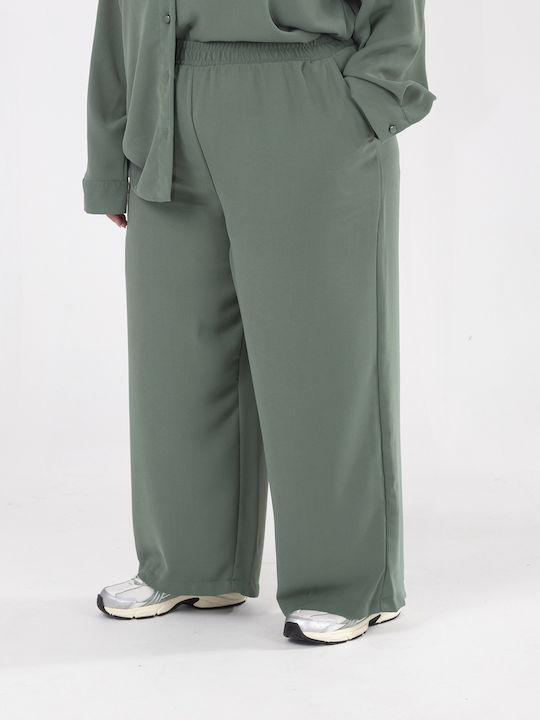 Damen Grünes Set mit Gummiband-Hose