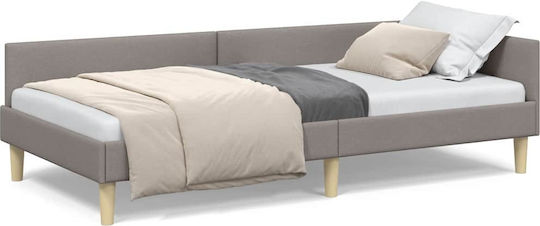Κρεβάτι Μονό για Στρώμα 100x200cm Taupe Κρεβάτι Μονό για Στρώμα 100x200cm Taupe