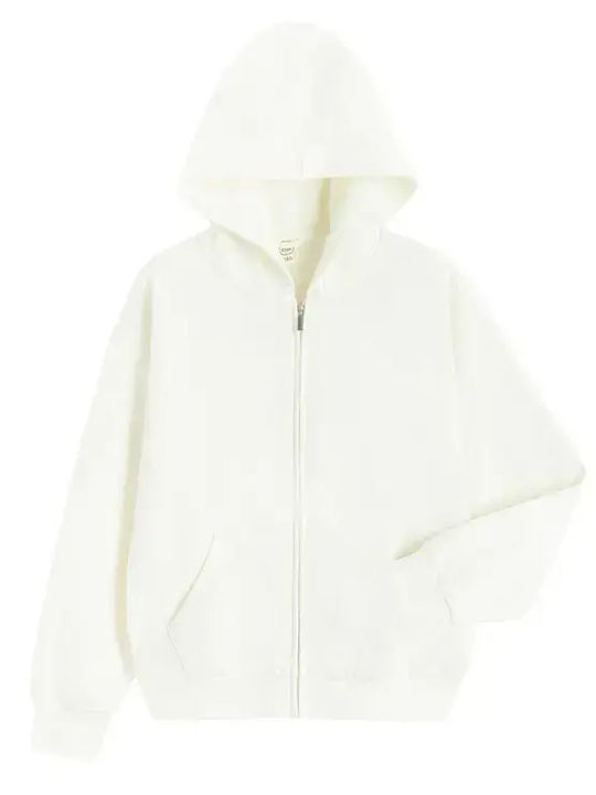 Kinder-Sweatshirt Strickjacke mit Kapuze Weiß