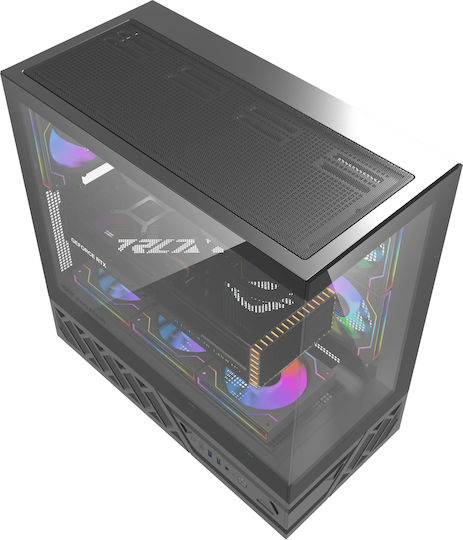 Darkflash DS950 Gaming Mini Tower Κουτί Υπολογιστή με Πλαϊνό Παράθυρο και ARGB Φωτισμό Μαύρο