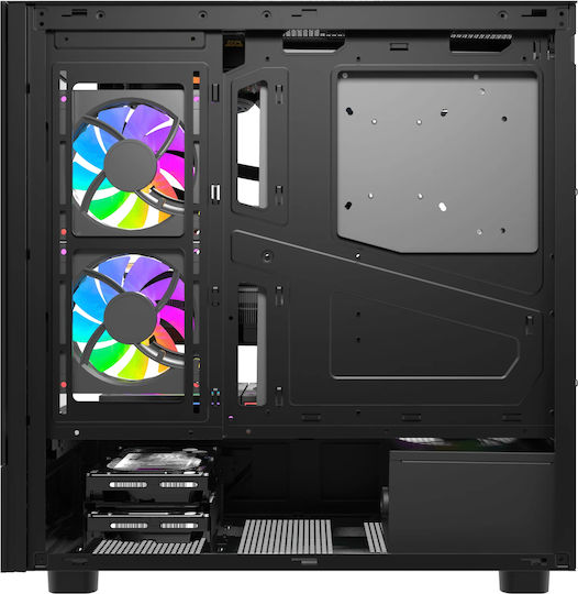 Darkflash DS950 Gaming Mini Tower Κουτί Υπολογιστή με Πλαϊνό Παράθυρο και ARGB Φωτισμό Μαύρο