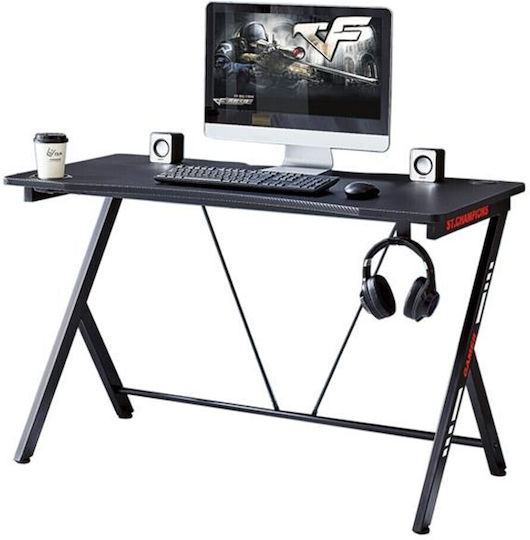 Γραφείο Gaming Nextdeco 120x60x75εκ. Μαύρο / Κόκκινο