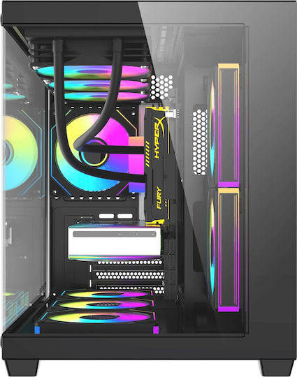 Darkflash B275 Pro Gaming Mini Tower Κουτί Υπολογιστή με Πλαϊνό Παράθυρο και ARGB Φωτισμό Μαύρο