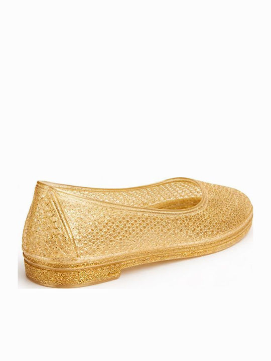 Mitsuko Sa67005w-gol Women's Beach Shoe Ballerina Glitter Gold