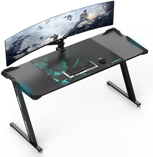 Γραφείο Gaming με LED 153x60.5x78.5εκ. Μαύρο