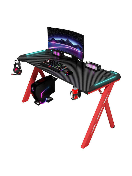 Γραφείο Gaming Ξύλινο Black με LED 120x60x74εκ.