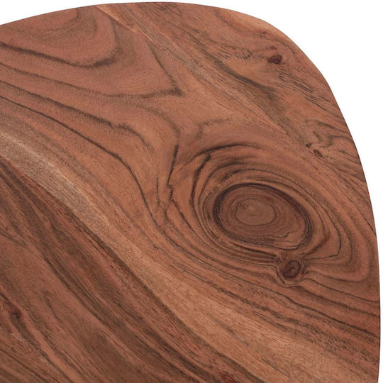 Οβάλ Σετ Ζιγκόν από Μασίφ Ξύλο Natural Wood Μαυρο Φυσικο 3τμχ Μ69.5xΠ67xΥ46εκ.