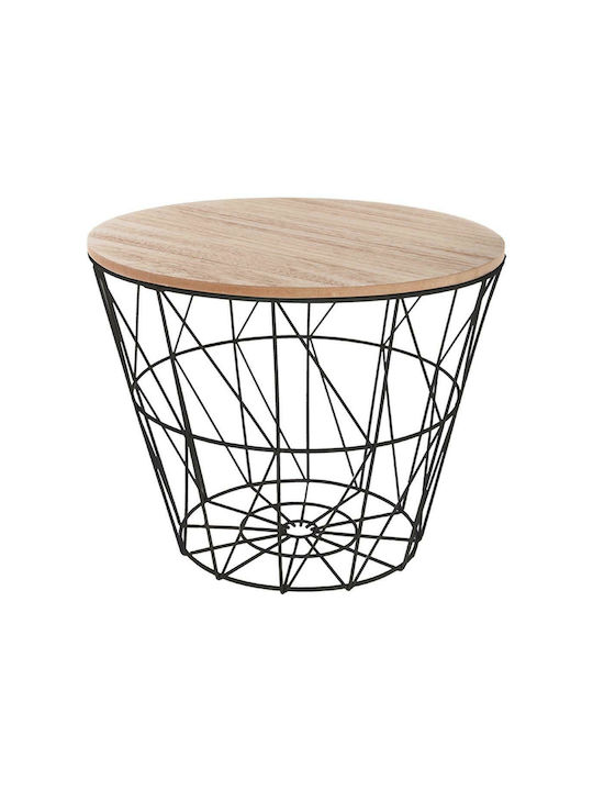 Round Side Table Jacot Wooden Black L38xW38xH30.5cm.