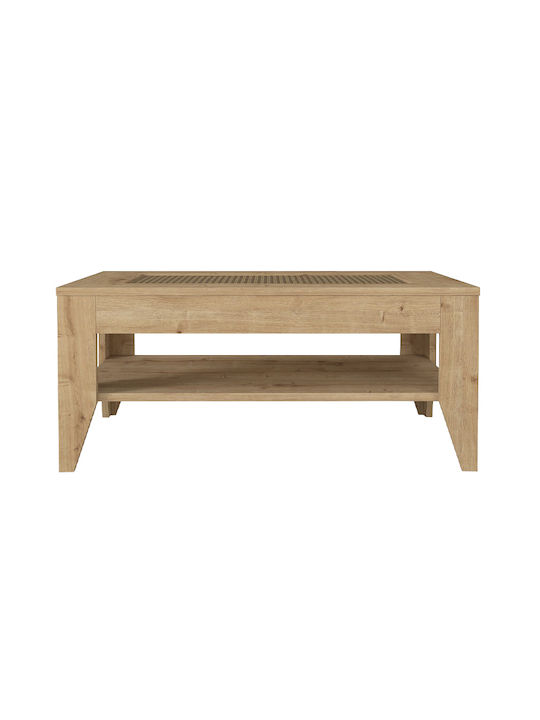 Rechteckiger Zentraler Kaffeetisch Madura Holz Beige M90xT60xH40cm GP042-0077 Stück