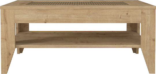 Rectangular Central Coffee Table Madura Wooden Beige W90xL60xH40cm
