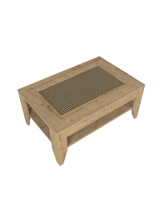 Rechteckiger Zentraler Kaffeetisch Madura Holz Beige M90xT60xH40cm GP042-0077 Stück