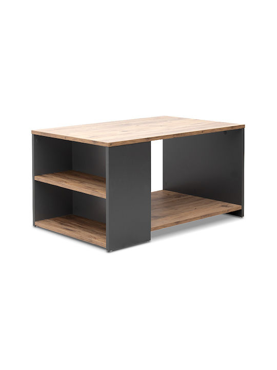 Rectangular Central Coffee Table Sylvia Wooden Pine Oak / Anthracite M90.2xW59.2xH48.1cm