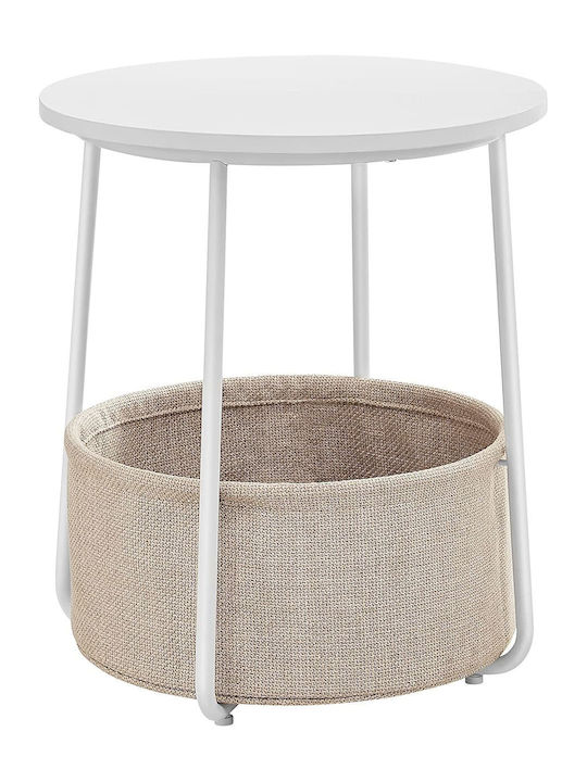 Round White Wooden Side Coffee Table W45xL45xH50cm