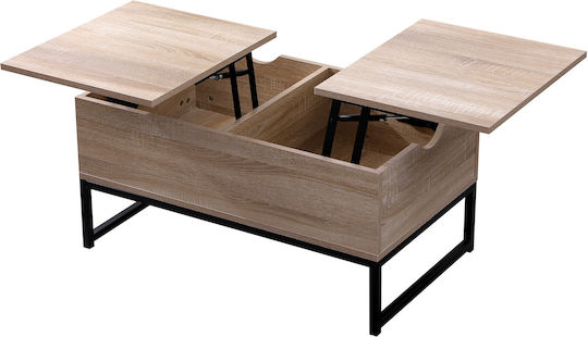 Central Compact Coffee Table With Beige Lifting Mechanism
