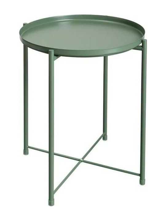 Round Green Metal Side Coffee Table W42xL42xH53cm