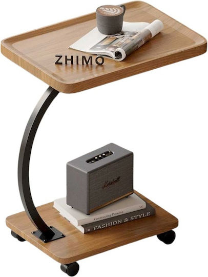 Beistelltisch mit Räder Braun Beistelltisch mit Räder Braun