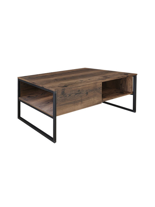 Rectangular Central Coffee Table Lawrence Wooden Brown W105xL60xH46cm
