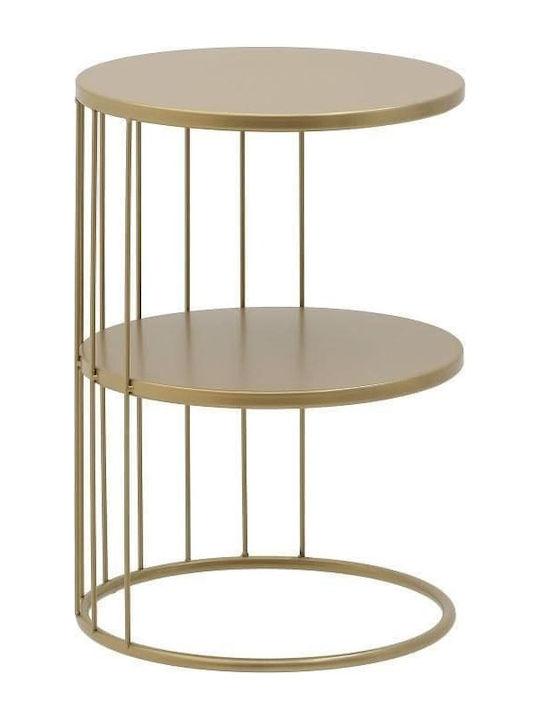 Round Metal Side Table Gold 37x37x52cm