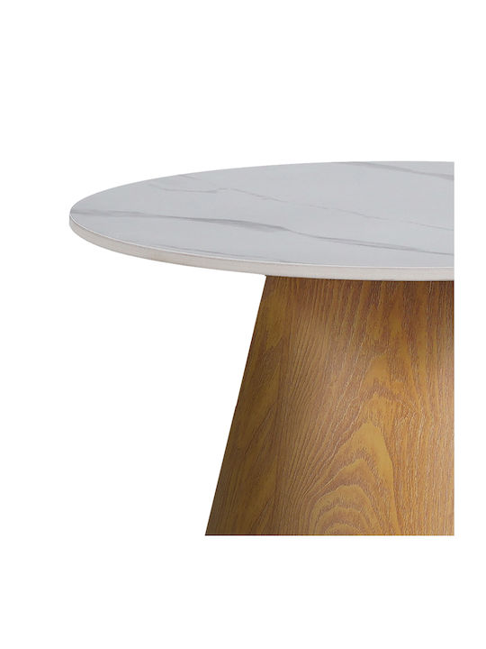 Round Side Coffee Table Soleire Aluminum White Marble W50xL50xH46cm