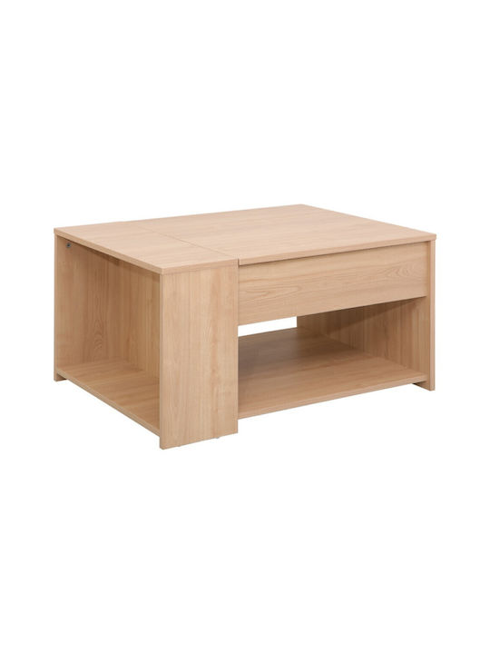 Rectangular Central Coffee Table Aravis Wooden Natural Colour W80xL60xH42cm