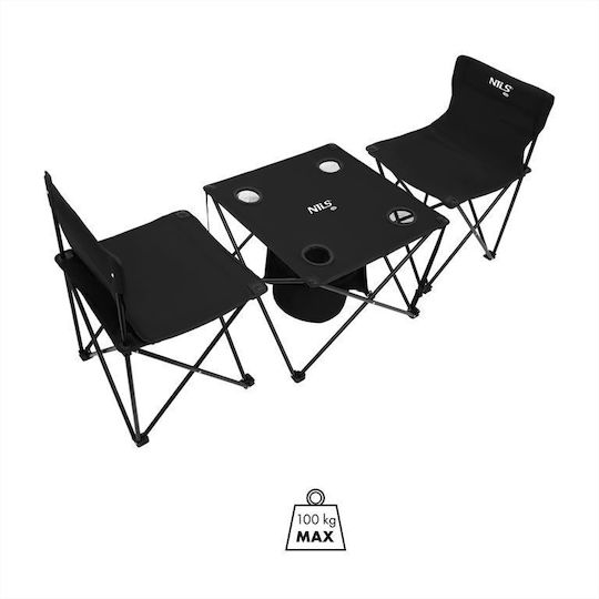 Nils Set Masă Pentru Camping Pliabil Gri