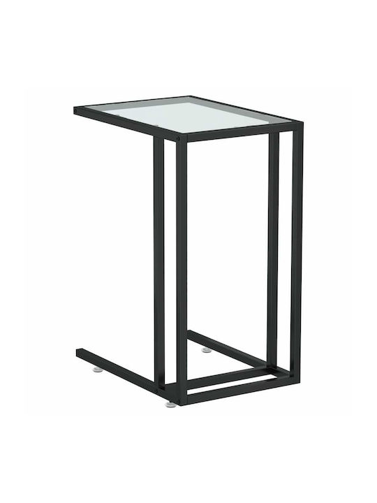Rectangular Side Coffee Table Glass Transparent W50xL35xH65cm