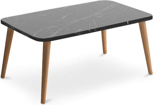 Rechteckiger Zentraler Kaffeetisch Soul Holz Schwarz M90xL55xH41cm Megapap