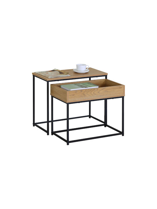 Rechteckiger Zigon Iolkos Metall Sonoma 2 Stück M60xB30xH50cm