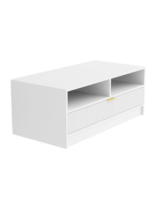 Rectangular Central Coffee Table Allegro Wooden White W100xD50xH40cm