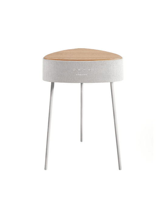 Masă Laterală Rotundă Din Lemn Masiv Bej M42.2xL20xÎ43.9cm
