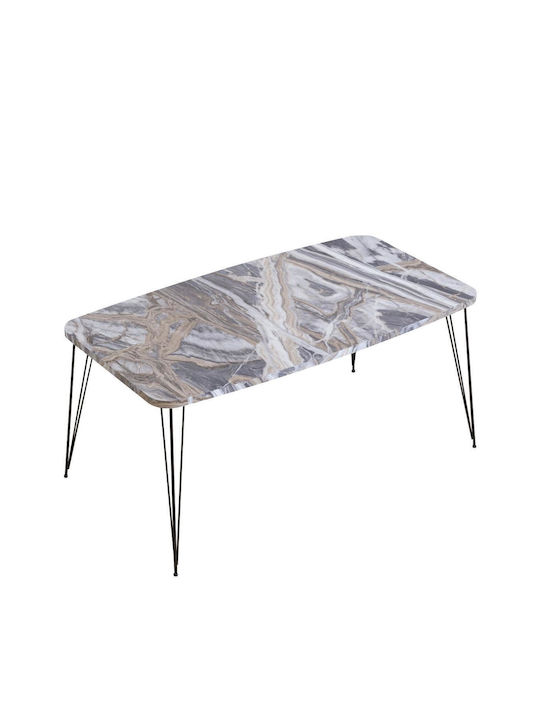 Mese De Cafea Rectangular Central Femi Din Lemn Gri L90xL50xÎnălțime40cm