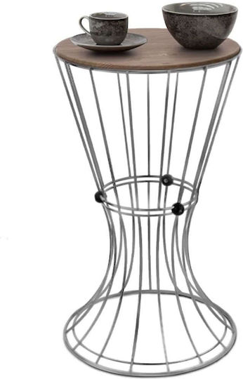 Girene Silver Side Table - Walnut Girene Silver Side Table - Walnut