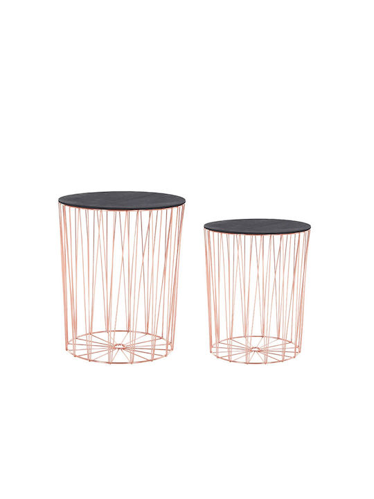 Round Metal Side Table Pink / Gold M40.7xL40.7xH49.5cm