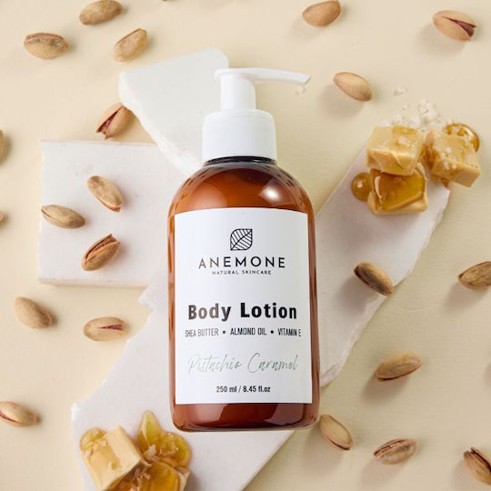ANEMONE Feuchtigkeitsspendende Körperlotion mit Sheabutter & Parfüm Pistazie & Karamell 250ml