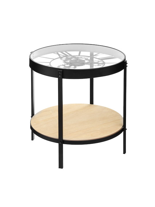 Round Side Table A-s Meca Glass Black 51x51x49 cm
