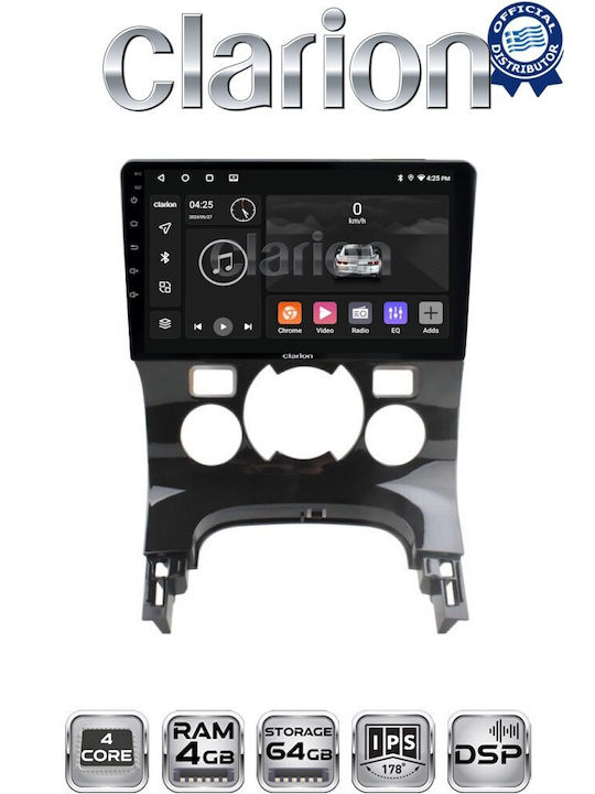 Clarion Ηχοσύστημα Αυτοκινήτου για Peugeot 206 / 3008 2016 (Bluetooth/USB/WiFi/GPS/Apple-Carplay/Android-Auto)