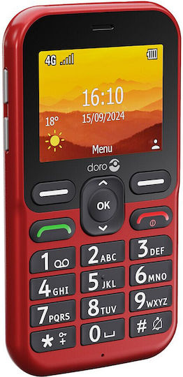 Doro Leva L10 Single SIM Κινητό με Κουμπιά Κόκκινο